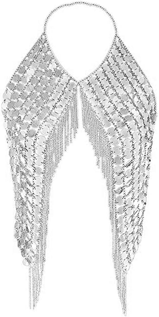 Minesign Sexy Chain Necklace Fashion Shoulder Necklaces Bra Body Jewelry Summer Beach Party Dress Apparel & Accessories > Jewelry > Body Jewelry MineSign silver2