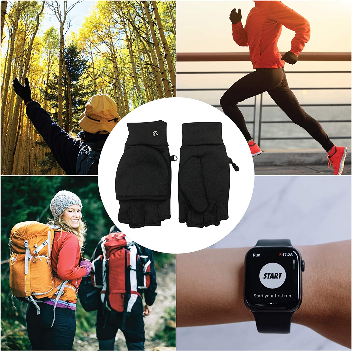 C9 Champion Women'S Everyday Flip Top Mitten and Fingerless Glove with Reflective Detail Apparel & Accessories > Clothing Accessories > Gloves & Mittens C9 Champion