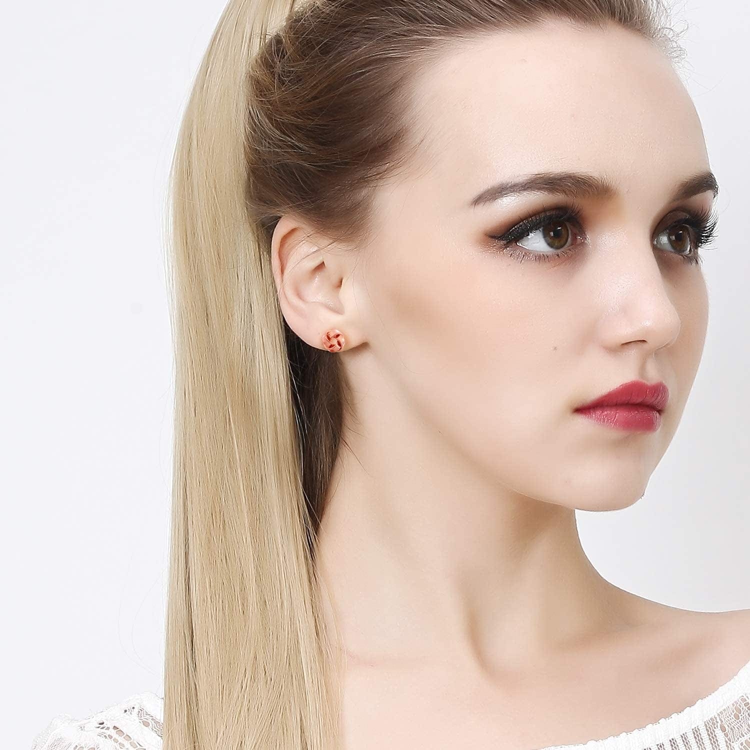 32 Pairs Assorted Stainless Steel Stud Earrings for Teens Girls Women-Cute Animal Faux Pearl Cat Elephant Sun Moon Star CZ Twise Heart Geometric Pattern Small Statement Bar Stud Earring Set