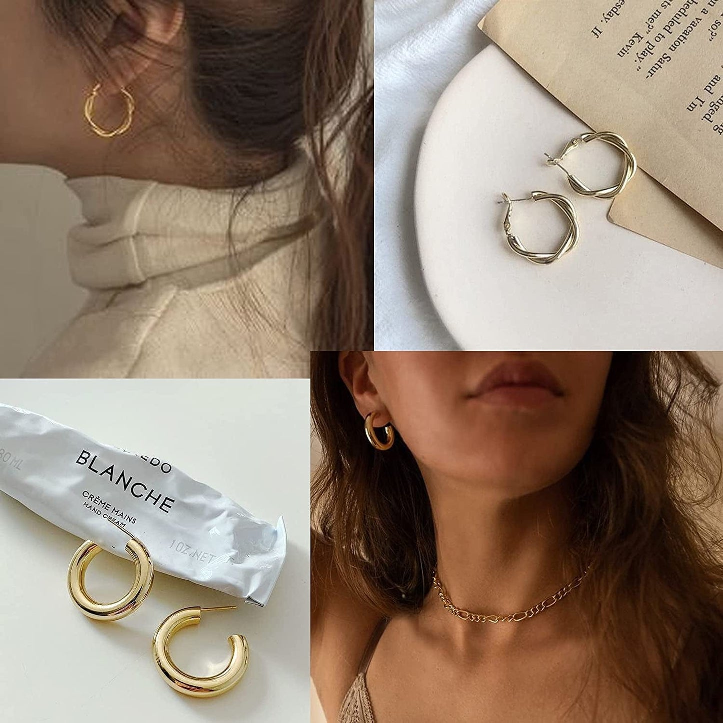 32 Pairs Gold Hoop Earrings Set for Women Girls, Fashion Chain Link Hoop Stud Drop Dangle Earrings Boho Statement Hypoallergenic Earrings for Christmas Jewelry Gift Apparel & Accessories > Jewelry > Earrings ShowAgain