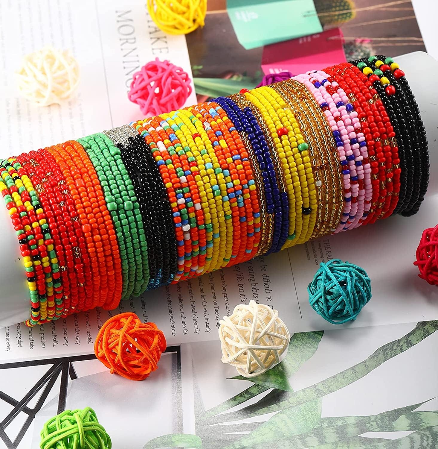 32 PCS Waist Bead Chains for Women Colorful Summer Body Chains Belly Beads Bikini Jewelry Chains Bead Waist Chains Set Apparel & Accessories > Jewelry > Body Jewelry KELAIEN