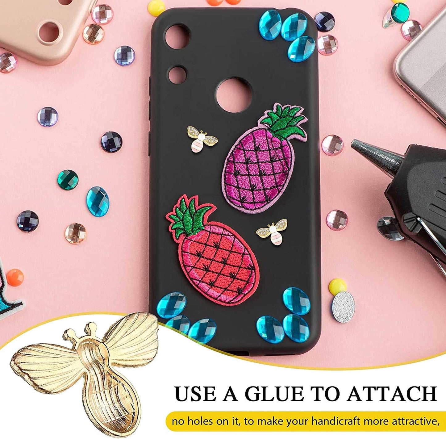 32 Pieces Bee Charm Pendants with Rhinestone Enamel Bee Pendant Crafts Honeybee Pendant Charms Honeybee Pendants Embellishments with Rhinestone Bee Pendant Bulk for Jewelry Making