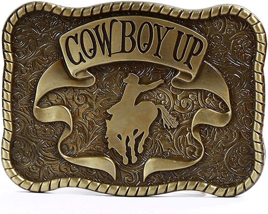 KDG Western Cowboy Gold Belt Buckle for Man Eagle Running Horse Bull Heads Texas Buckle Apparel & Accessories > Clothing Accessories > Belt Buckles KDG 4-bronze