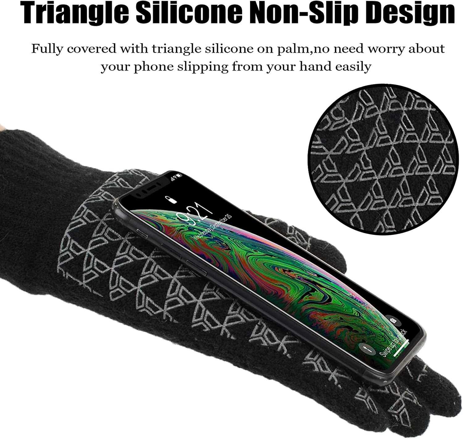 Winter Warm Touchscreen Gloves for Men and Women Touch Screen Fleece Lined Knit Anti-Slip Wool Glove Apparel & Accessories > Clothing Accessories > Gloves & Mittens ViGrace