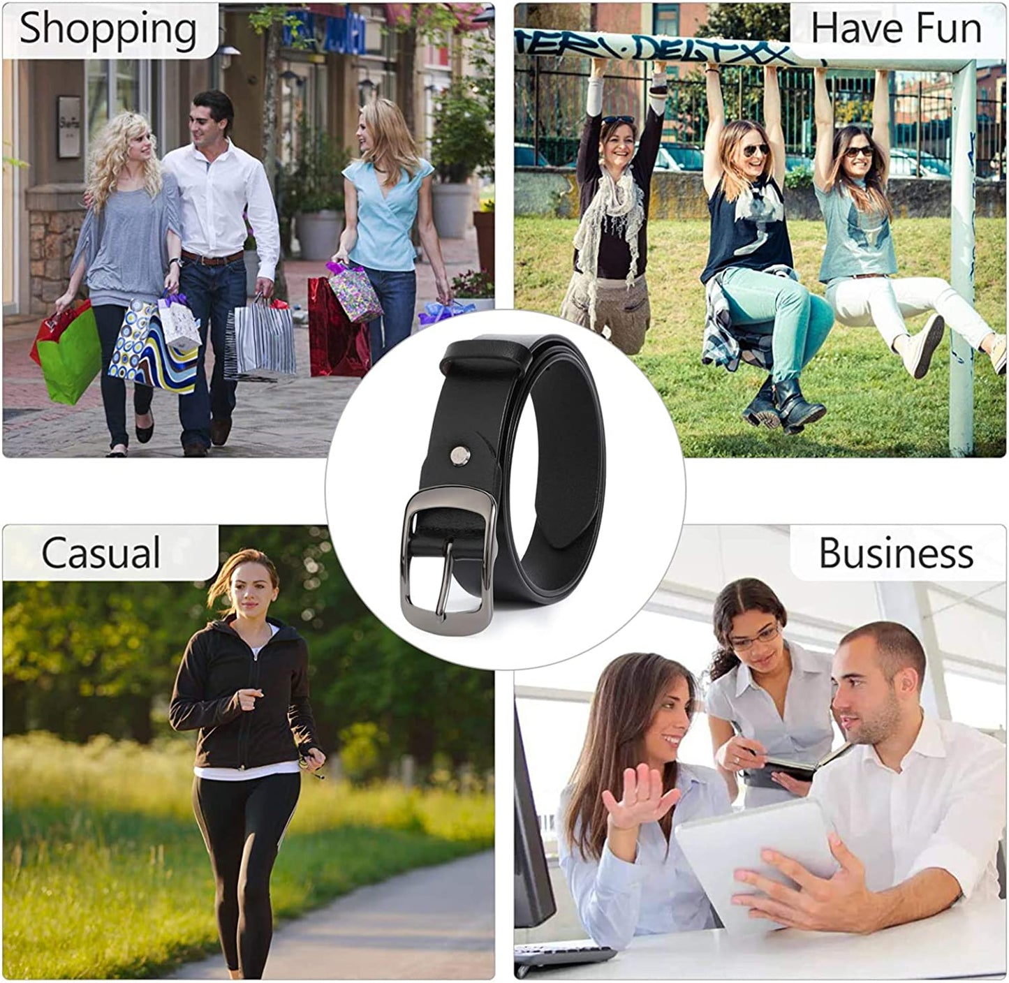 Women Leather Belts for Jeans Pants Fashion Dress Belt for Women with Solid Pin Buckle by WHIPPY Apparel & Accessories > Clothing Accessories > Belts WHIPPY