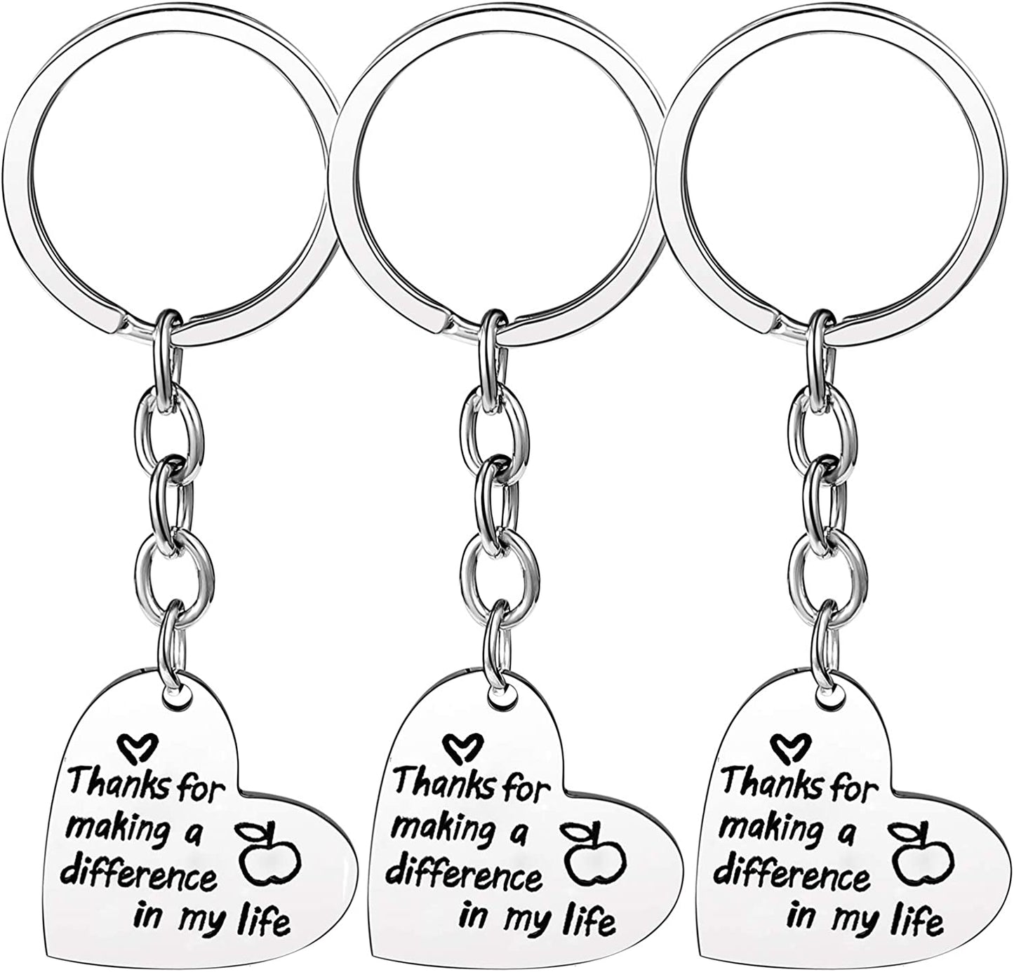 Pack of 3 Teacher Bangles Gifts for Teacher Open School Gifts for Teachers Thank You Bangle Bracelets Apparel & Accessories > Jewelry > Bracelets Nzztont 3PCs Keychain Heart Style 12- Thanks For Making A Difference In My Life