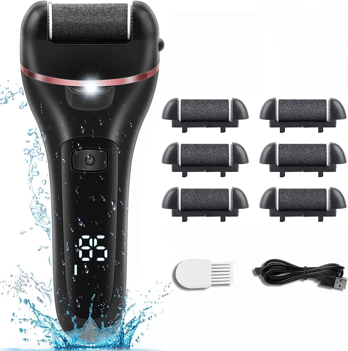 Electric Callus Remover for Feet, Rechargeable Foot Callus Remover Pedicure Tools Foot File, Professional Pedicure Kit Feet Care for Dead,Hard Cracked Dry Skin with 6 Grinding Heads,2Speed,Lcd Display Health & Beauty > Personal Care > Foot Care Aibixile