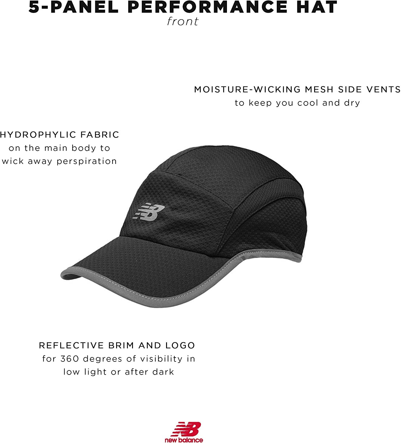 New Balance 5 Panel Performance Hat, Claret, One Size Apparel & Accessories > Clothing Accessories > Hats New Balance