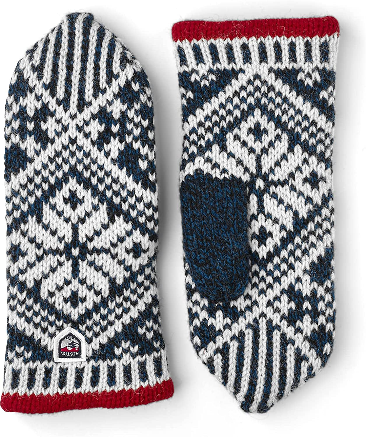 Hestra Unisex Nordic Wool Mitt Insulated Mittens for Cold Weather & Everyday Wear Apparel & Accessories > Clothing Accessories > Gloves & Mittens Hestra Gloves Medium Blue / Offwhite 10