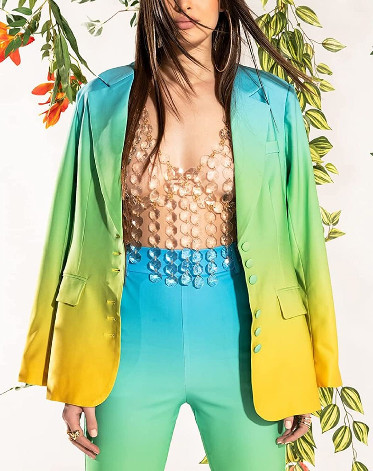 Ccbodily Crystal Body Chain Bra - Womens Fashion Handmade Body Harness Bra Jewelry Accessories for Party Rave Apparel & Accessories > Jewelry > Body Jewelry CCbodily