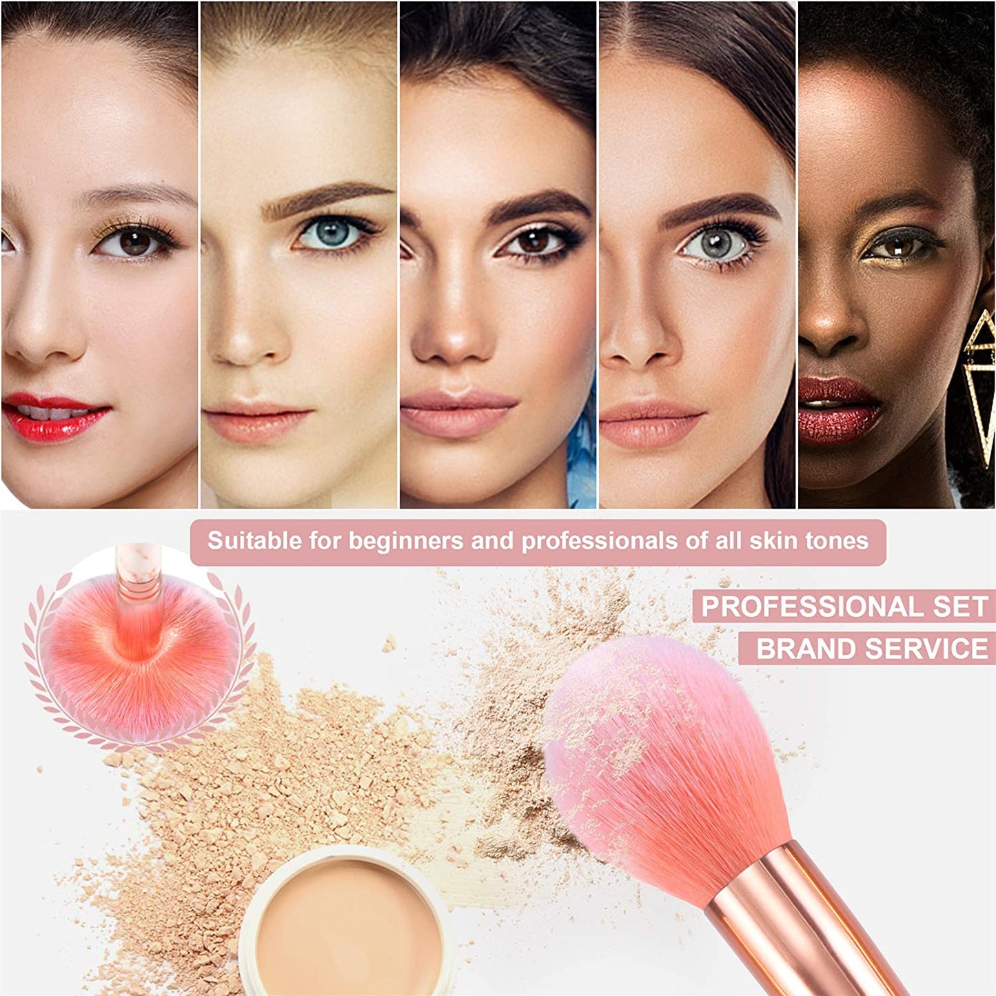 DUAIU Makeup Brushes 16PCS Marble Handle Professional Makeup Brushes Set with 4Pcs Makeup Sponge Blenders and 1 Brush Cleaner Foundation Brushes Eyeshadow Brush Lip Brush Set Make up Tool Health & Beauty > Personal Care > Cosmetics > Cosmetic Tools > Makeup Tools DUAIU
