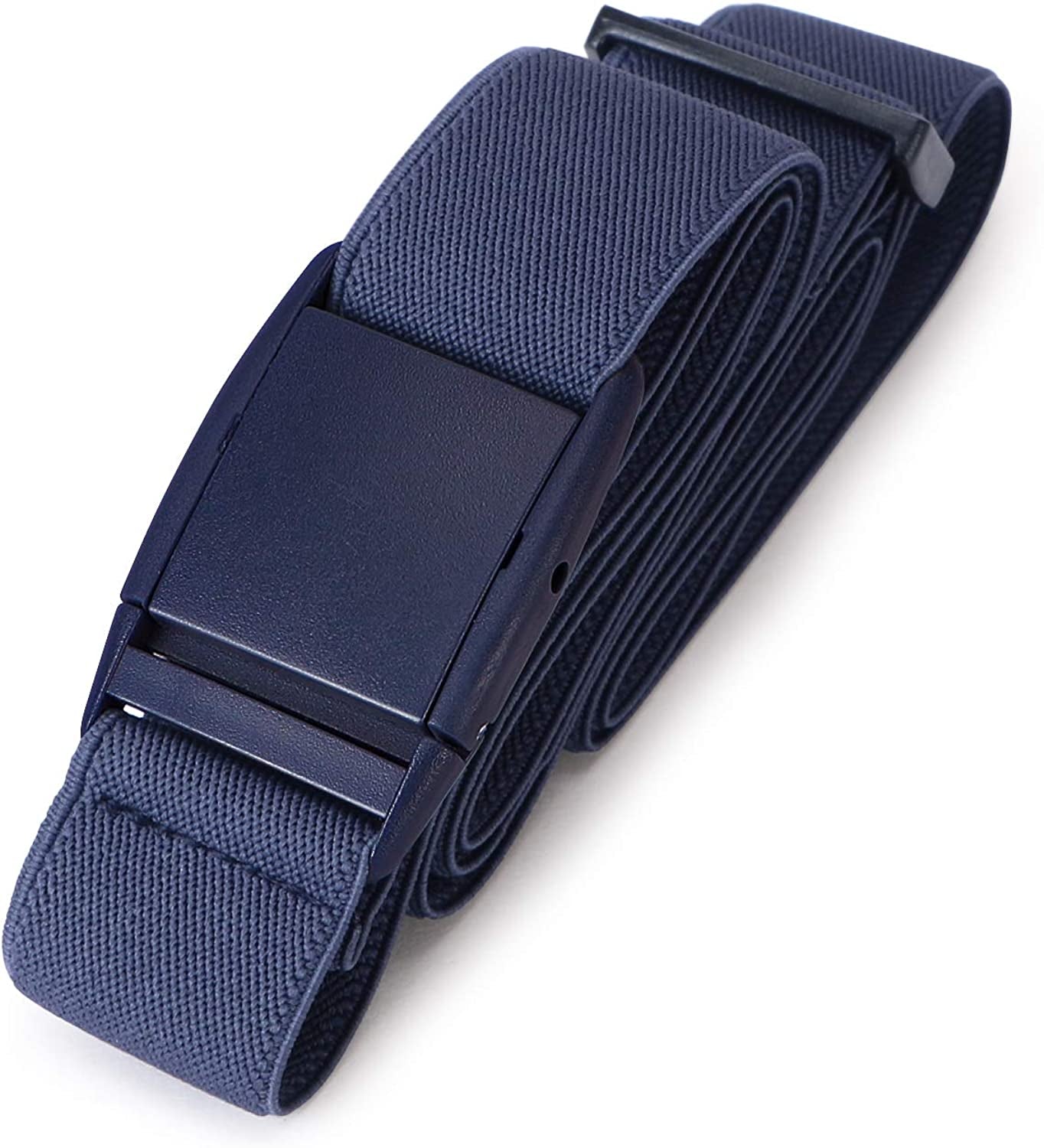 No Show Women Stretch Belt Invisible Elastic Web Strap Belt with Flat Buckle for Jeans Pants Dresses Apparel & Accessories > Clothing Accessories > Belts KYLIE MAX B-blue Suit for US Size 0-16