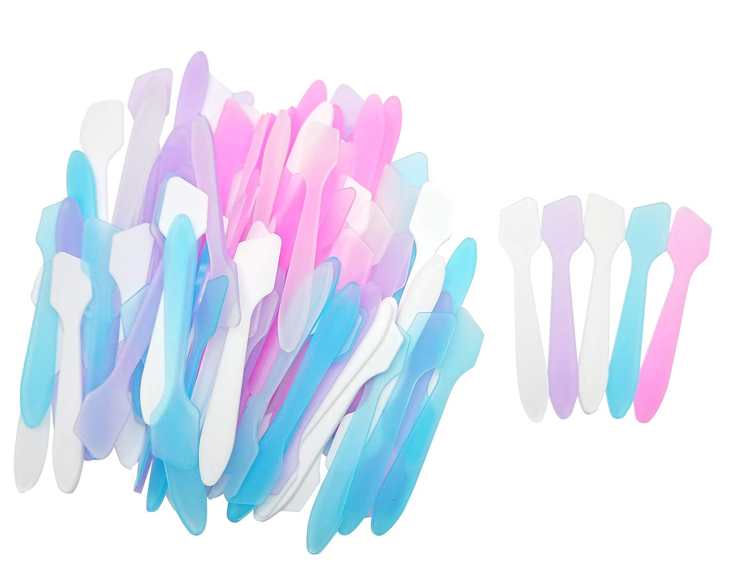 Goiio 100 PCS Cosmetic Spatula, 3.2'' Disposable Plastic Makeup Tools Spoon for Mixing and Sampling (Multi-Color) Health & Beauty > Personal Care > Cosmetics > Cosmetic Tools > Skin Care Tools Goiio