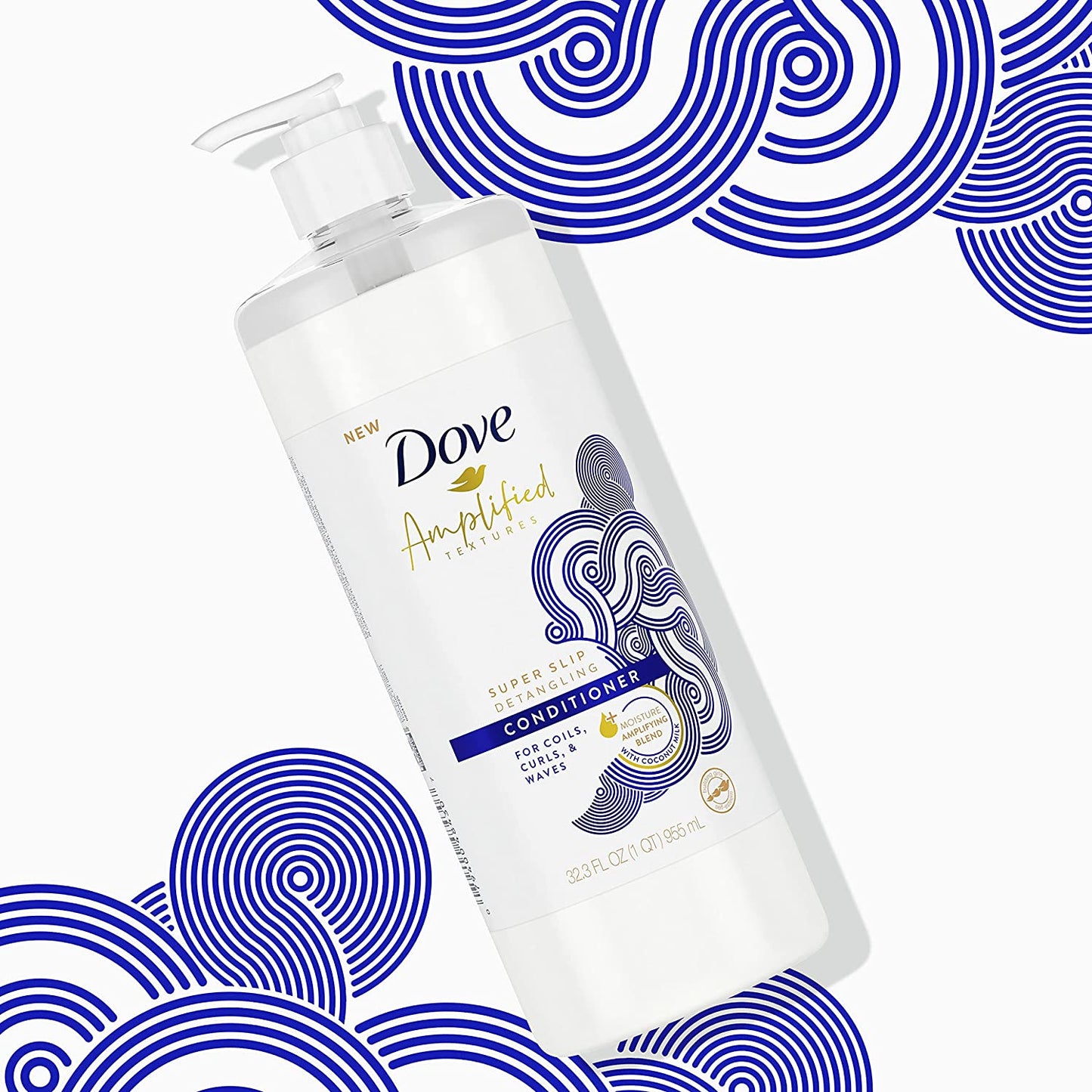 Dove Amplified Textures Deep Moisture Detangling Conditioner for Coils, Curls, and Waves Coconut Milk Hair Moisture Amplifying Hair Care Blend 32.3 Oz Health & Beauty > Personal Care > Hair Care Dove