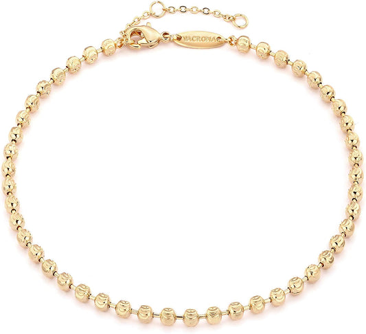 VACRONA Gold Anklets for Women 14K Gold Plated Boho Beach Beaded Chain Anklet Dainty Turquoises Evil Eye Ankle Bracelet Adjustable Chain Anklet Foot Jewelry Apparel & Accessories > Jewelry > Anklets VACRONA chunky beads B