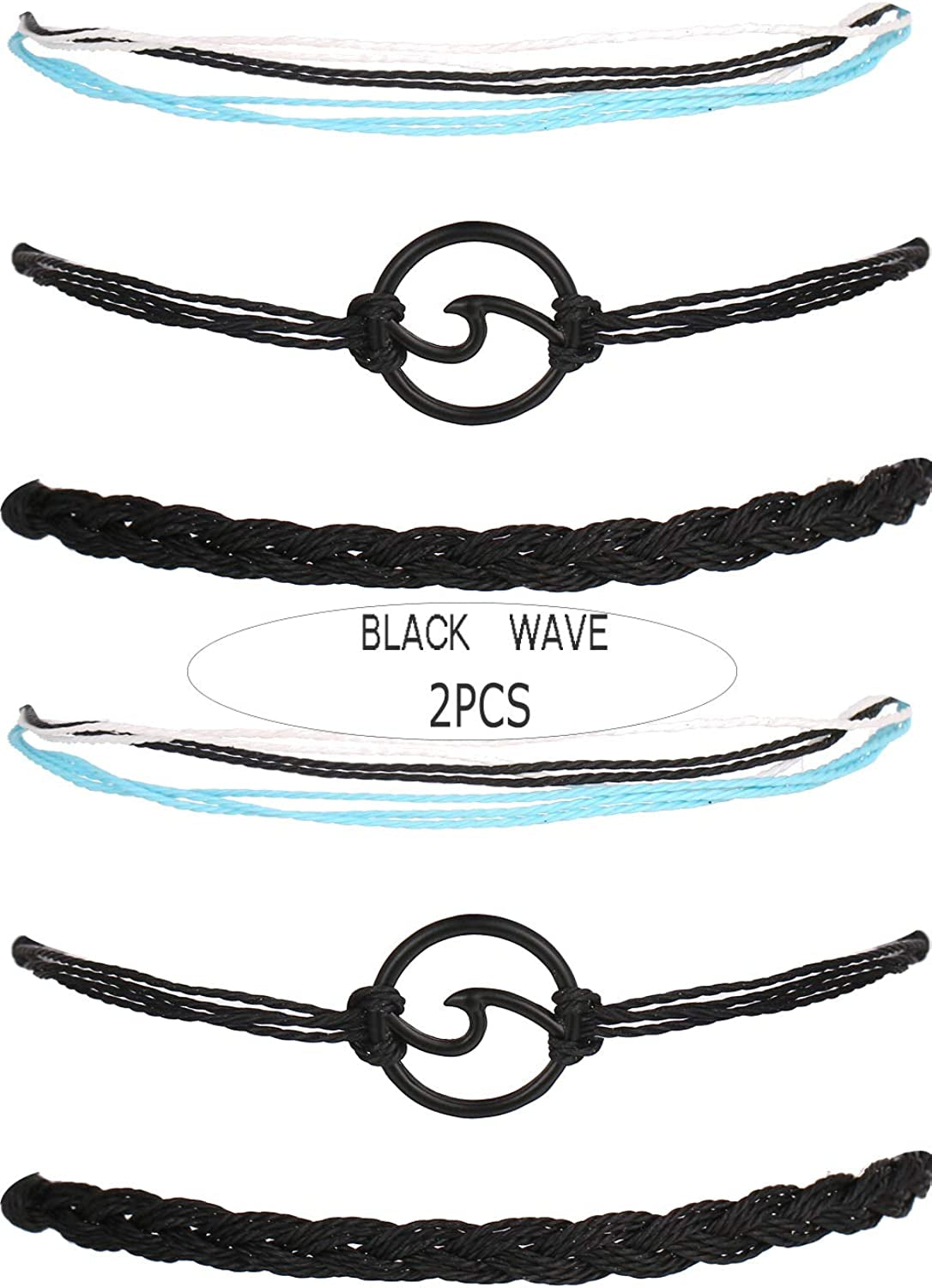 Long Tiantian Wave Bracelets for Teen Girls Cute Boho Braided String Beach Ocean Bracelet for Women Summer Jewelry Gift Apparel & Accessories > Jewelry > Anklets Long tiantian P