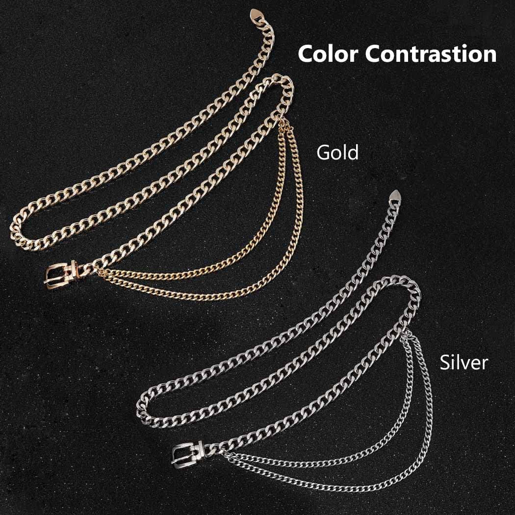 Cosydays Punk Waist Chain Gold Metal Belt Layered Body Chains Harness Heart Belly Chain Party Sexy Body Jewelry for Women and Girls Apparel & Accessories > Jewelry > Body Jewelry COSYDAYS