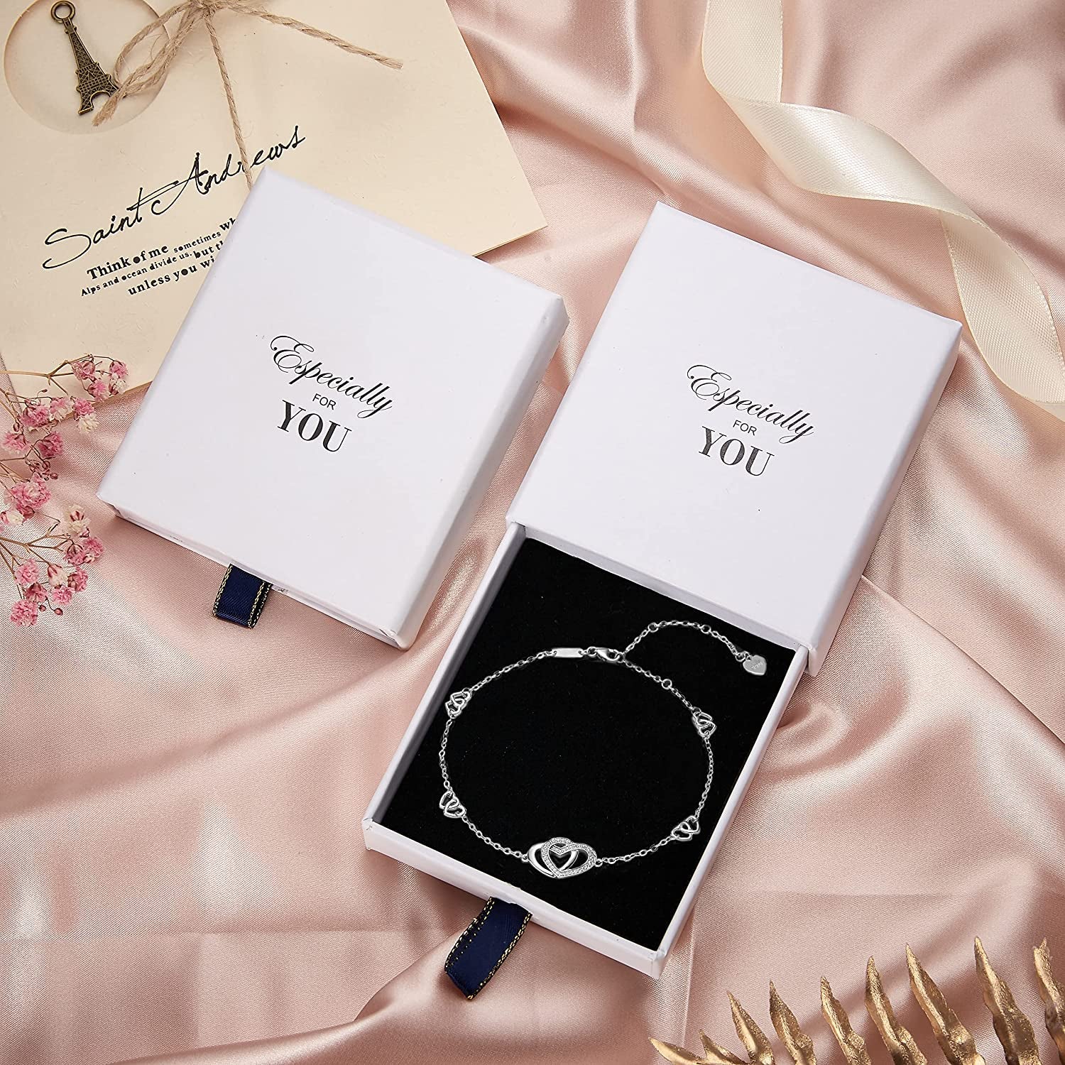 Sterling Silver Heart Love Anklets for Women , Birthday Mothers Day Jewelry Gifts for Mom Wife from Daughter Husband Apparel & Accessories > Jewelry > Anklets Desimtion