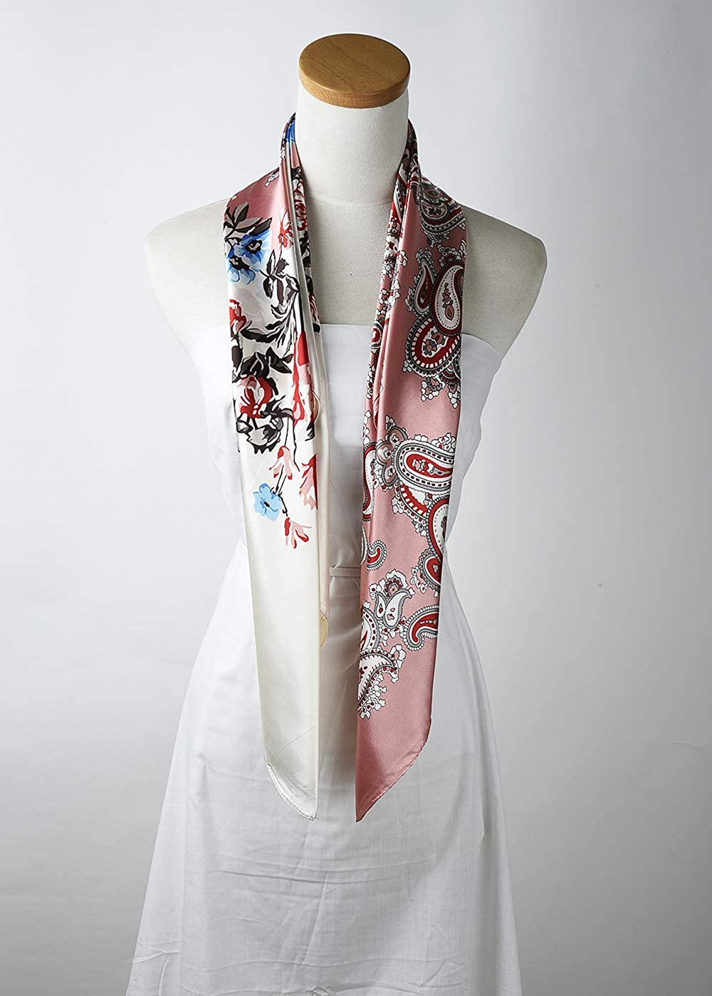 35 X 35 Women Square Satin Silk like Head Scarf Hair Wrap Night Sleeping Decoration Apparel & Accessories > Clothing Accessories > Bandanas & Headties corciova