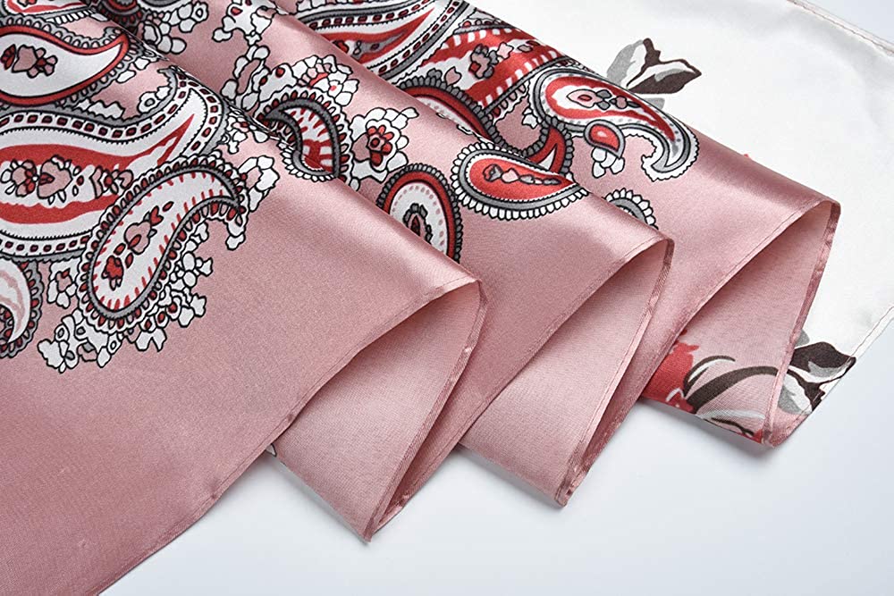 35 X 35 Women Square Satin Silk like Head Scarf Hair Wrap Night Sleeping Decoration Apparel & Accessories > Clothing Accessories > Bandanas & Headties corciova