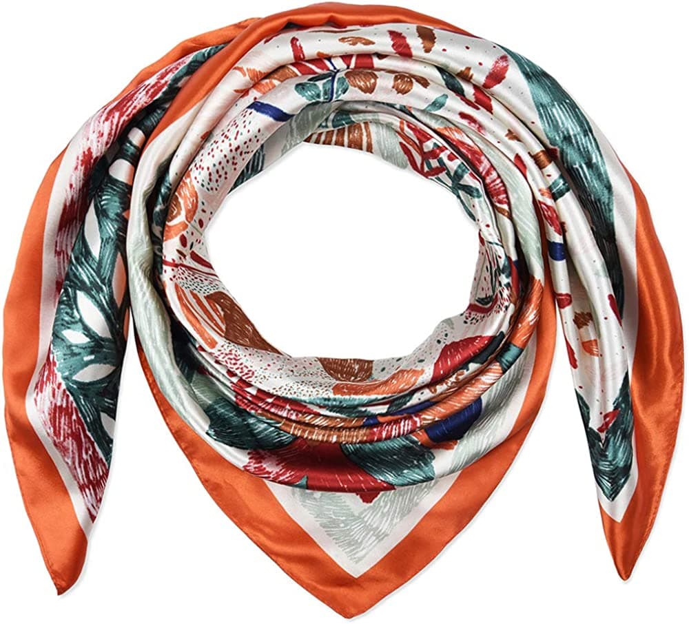 35 X 35 Women Square Satin Silk like Head Scarf Hair Wrap Night Sleeping Decoration Apparel & Accessories > Clothing Accessories > Bandanas & Headties corciova