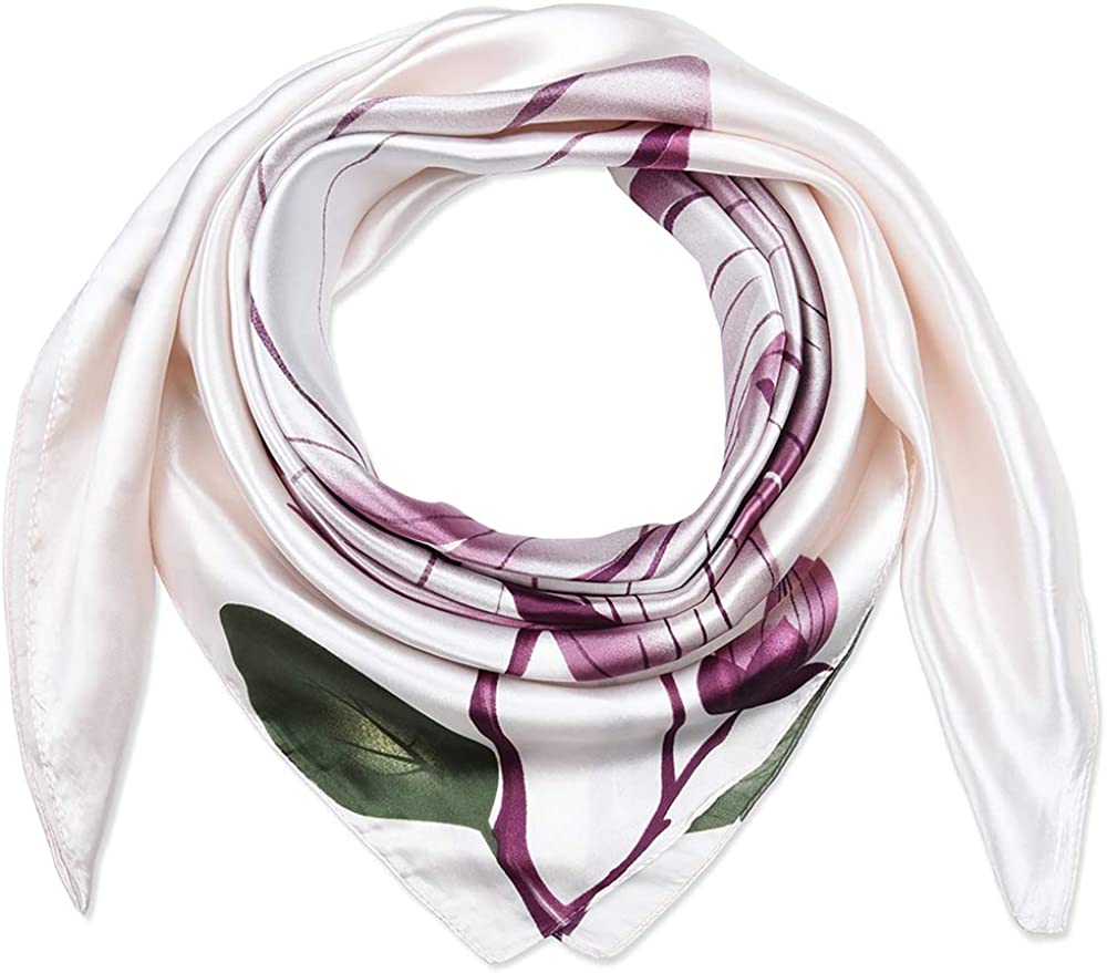 35 X 35 Women Square Satin Silk like Head Scarf Hair Wrap Night Sleeping Decoration Apparel & Accessories > Clothing Accessories > Bandanas & Headties corciova
