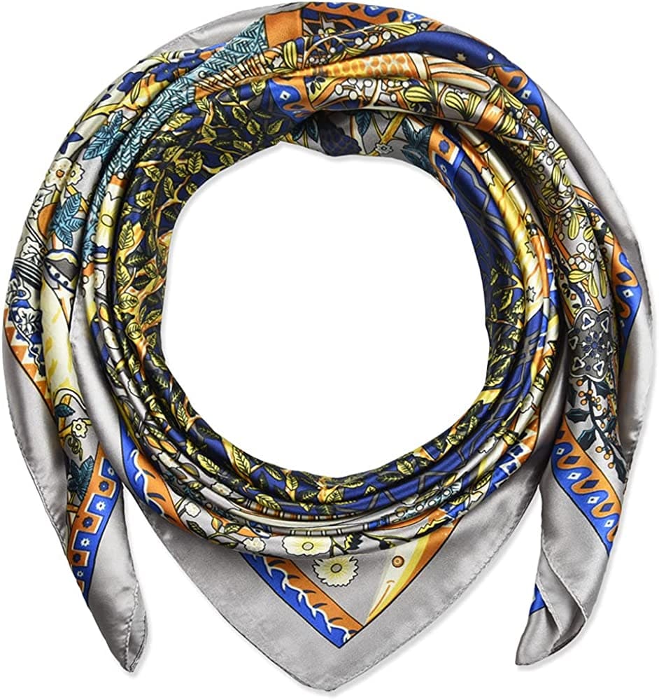 35 X 35 Women Square Satin Silk like Head Scarf Hair Wrap Night Sleeping Decoration Apparel & Accessories > Clothing Accessories > Bandanas & Headties corciova