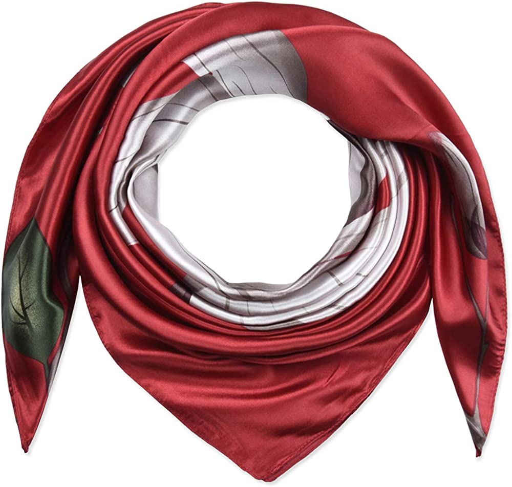 35 X 35 Women Square Satin Silk like Head Scarf Hair Wrap Night Sleeping Decoration Apparel & Accessories > Clothing Accessories > Bandanas & Headties corciova