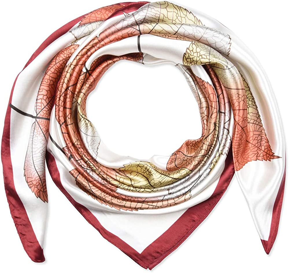 35 X 35 Women Square Satin Silk like Head Scarf Hair Wrap Night Sleeping Decoration Apparel & Accessories > Clothing Accessories > Bandanas & Headties corciova