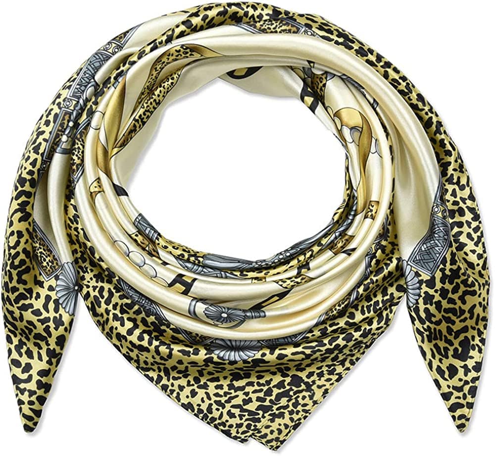 35 X 35 Women Square Satin Silk like Head Scarf Hair Wrap Night Sleeping Decoration Apparel & Accessories > Clothing Accessories > Bandanas & Headties corciova