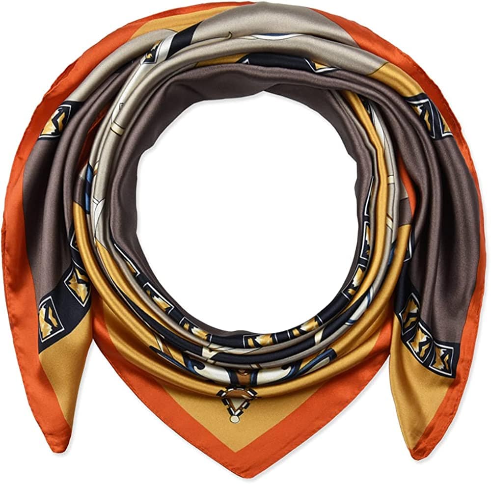 35 X 35 Women Square Satin Silk like Head Scarf Hair Wrap Night Sleeping Decoration Apparel & Accessories > Clothing Accessories > Bandanas & Headties corciova
