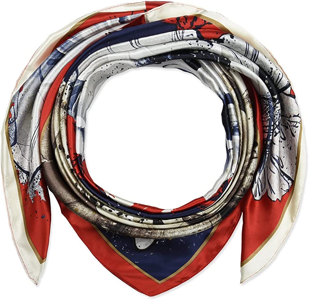 35 X 35 Women Square Satin Silk like Head Scarf Hair Wrap Night Sleeping Decoration Apparel & Accessories > Clothing Accessories > Bandanas & Headties corciova