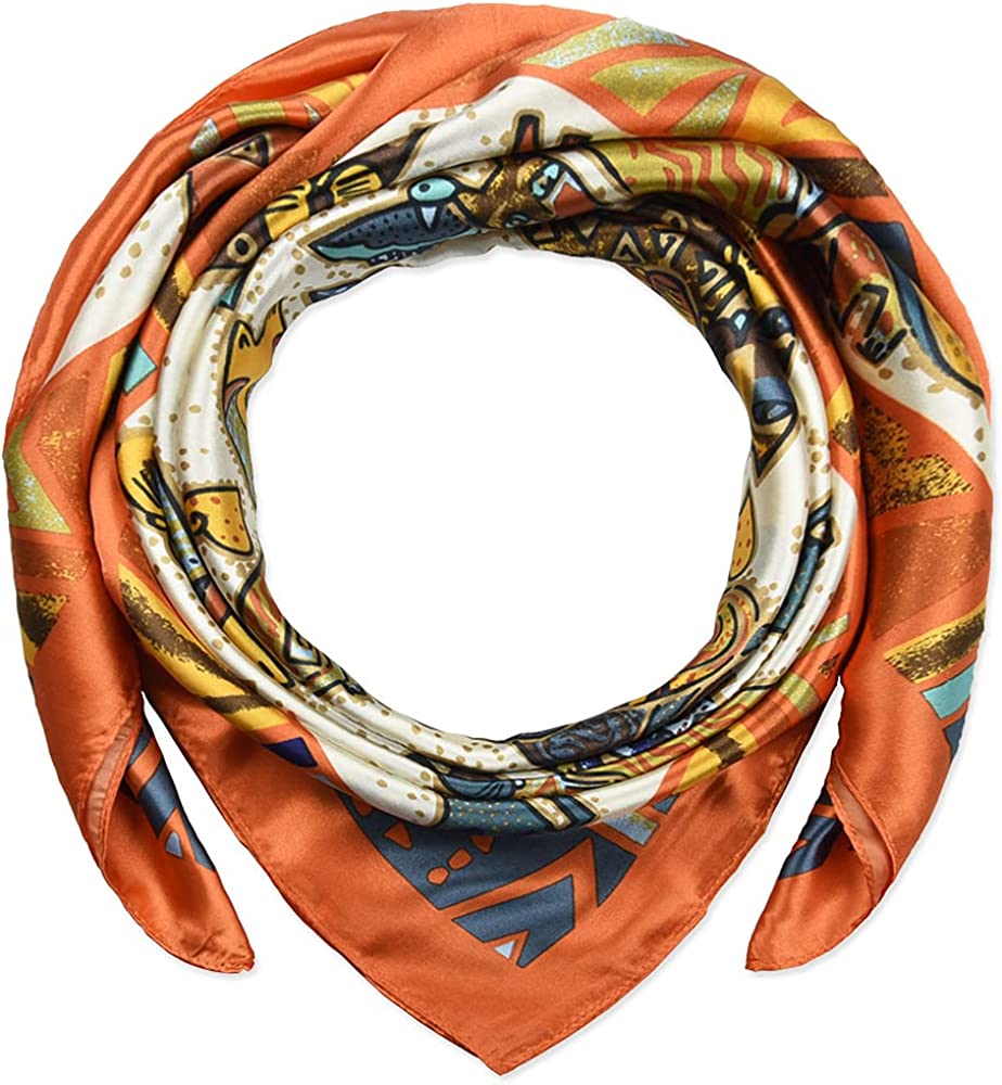 35 X 35 Women Square Satin Silk like Head Scarf Hair Wrap Night Sleeping Decoration Apparel & Accessories > Clothing Accessories > Bandanas & Headties corciova