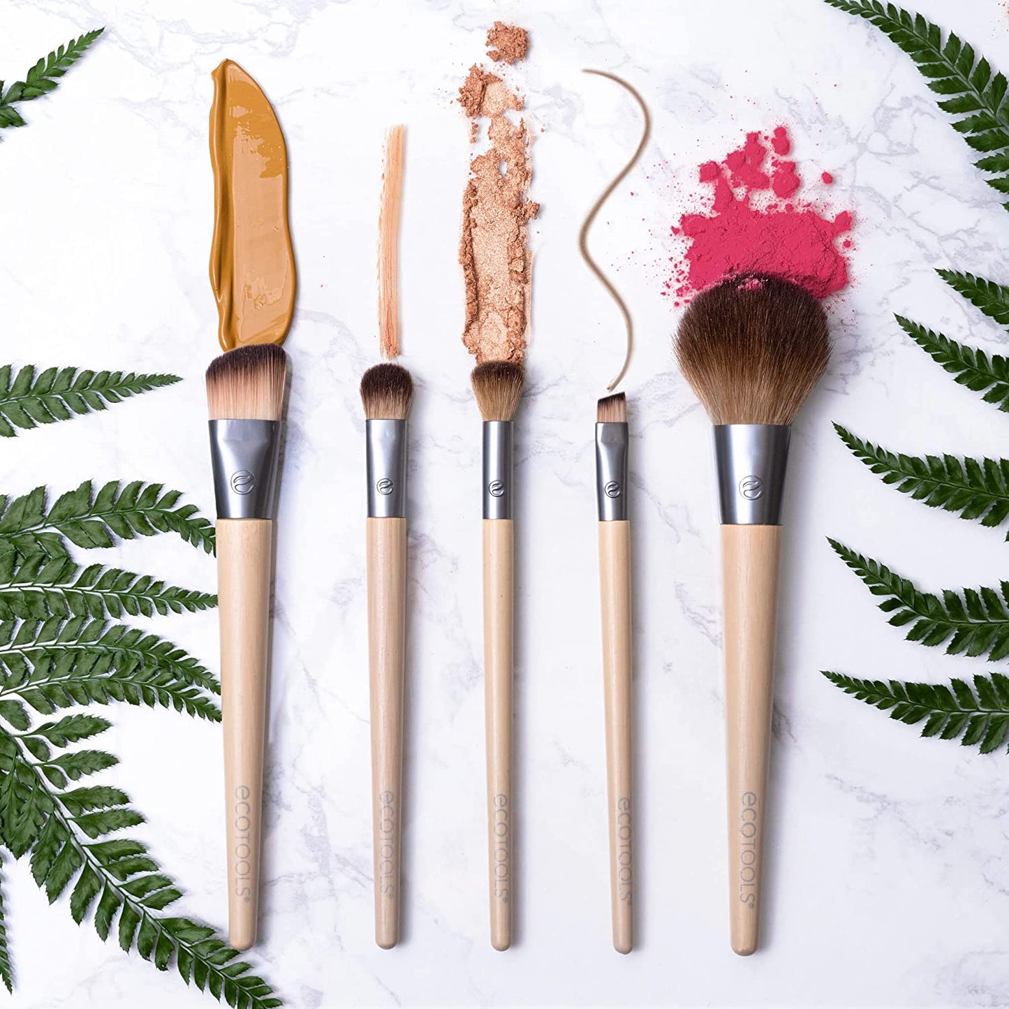 Ecotools Makeup Brush Set for Eyeshadow, Foundation, Blush, and Concealer with Bonus Storage Case, Start the Day Beautifully, Travel Friendly, 6 Piece Set Health & Beauty > Personal Care > Cosmetics > Cosmetic Tools > Makeup Tools EcoTools