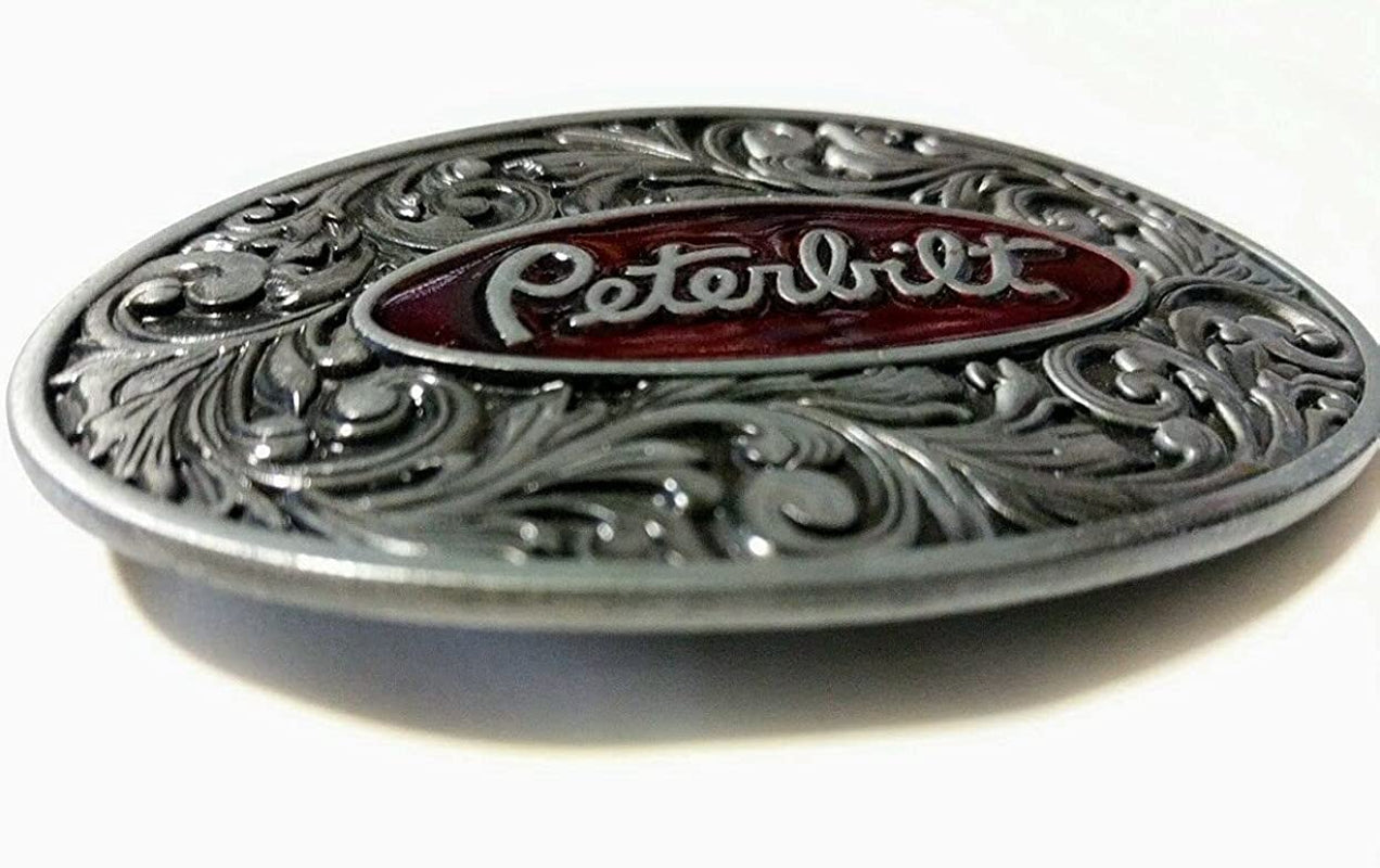 Totalshop Peterbilt Truck Belt Buckle, Red Silver Apparel & Accessories > Clothing Accessories > Belt Buckles TotalShop