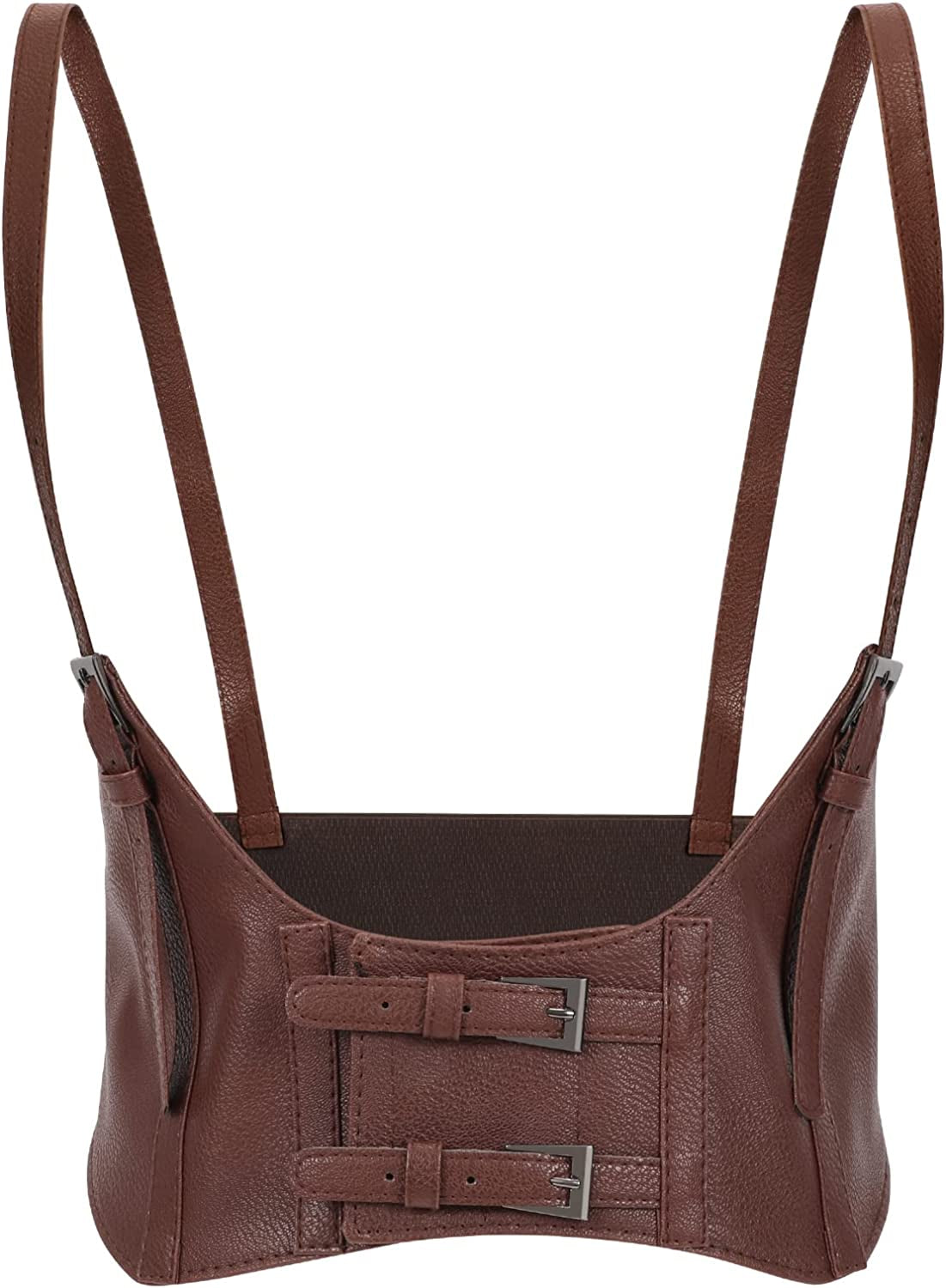 LEACOOLKEY Women Fashion Body Waist Belt Steampunk Underbust Corset Belt for Dress Apparel & Accessories > Clothing Accessories > Belts LEACOOLKEY C-coffee Under bust girth 26"-31"