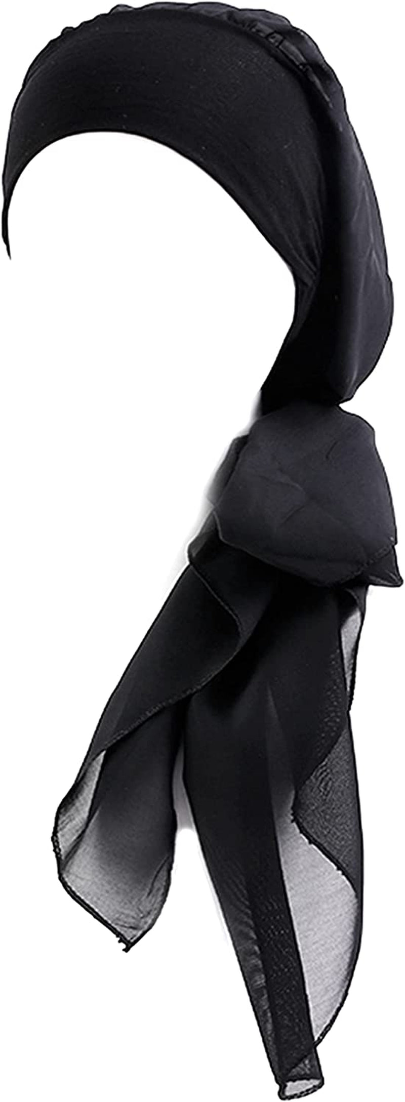 Headwear for Women Sleep Beanie Head Scarf for Bald Wraps Cancer Hats Turbans Apparel & Accessories > Clothing Accessories > Headwear Gragengs Plain Black