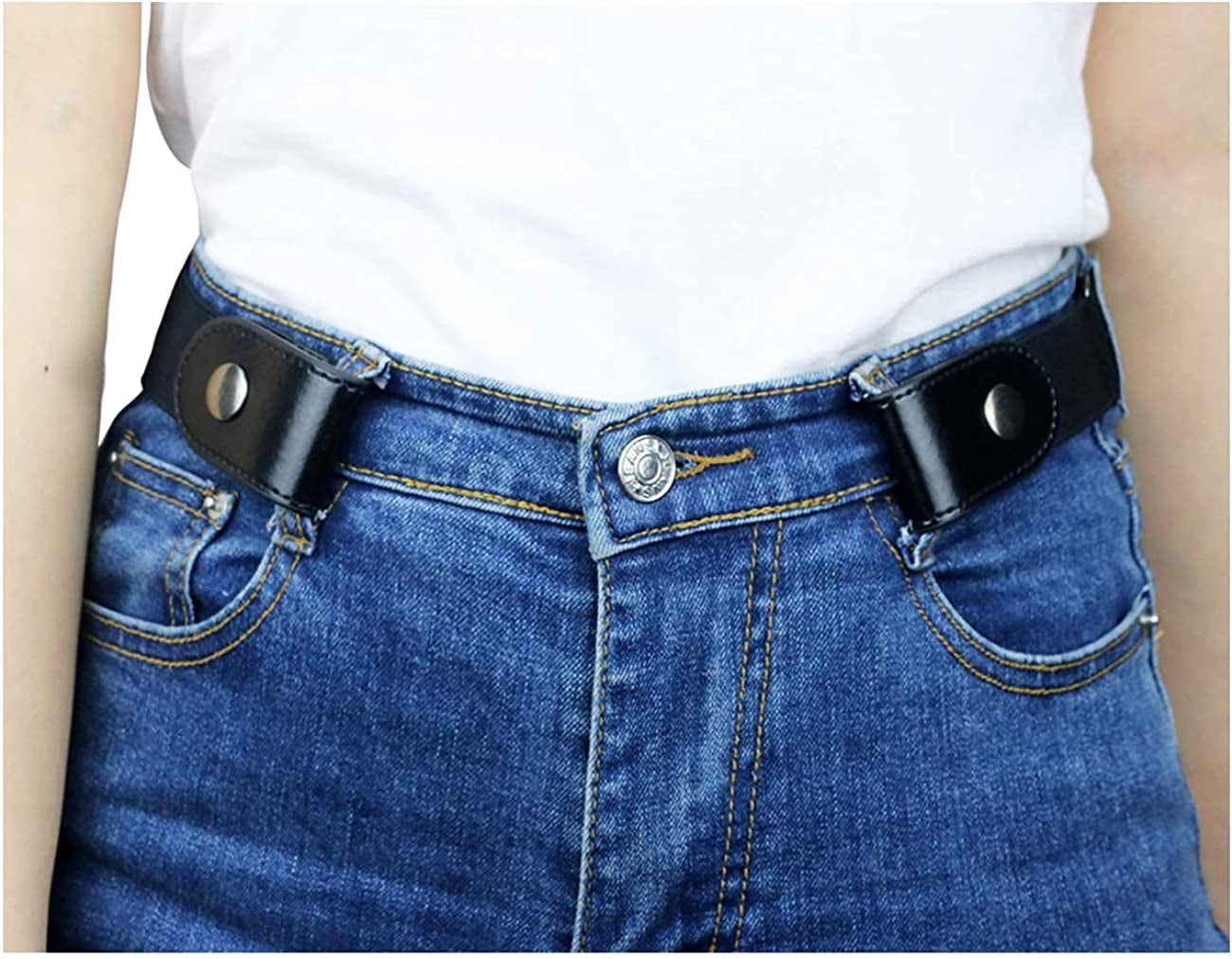 No Buckle Women/Men Stretch Belt, Invisible Elastic Belt for Jeans Pants Dresses Apparel & Accessories > Clothing Accessories > Belts maikun