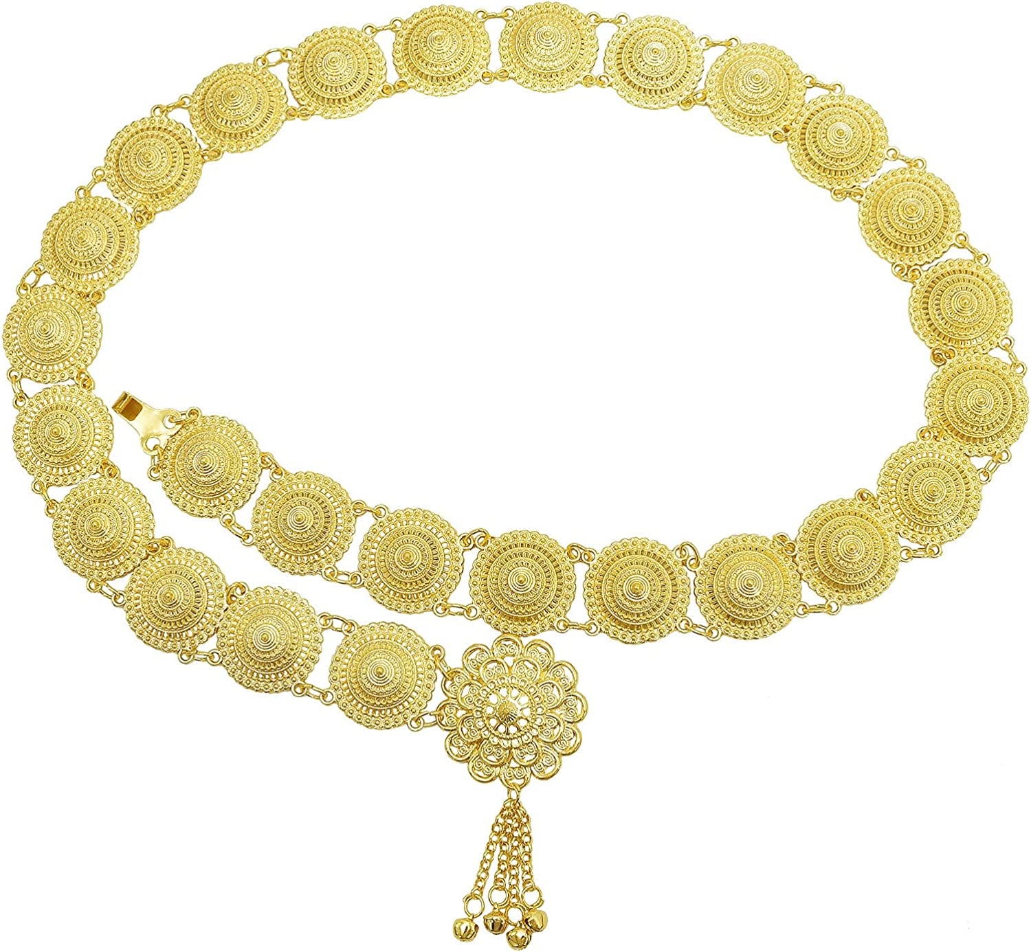 Idealway Indian Style 14 K Gold Plated Crystal Flower Turquoise Waist Belly Chains Dancing Beach Belt Body Jewelry Apparel & Accessories > Jewelry > Body Jewelry idealway A1