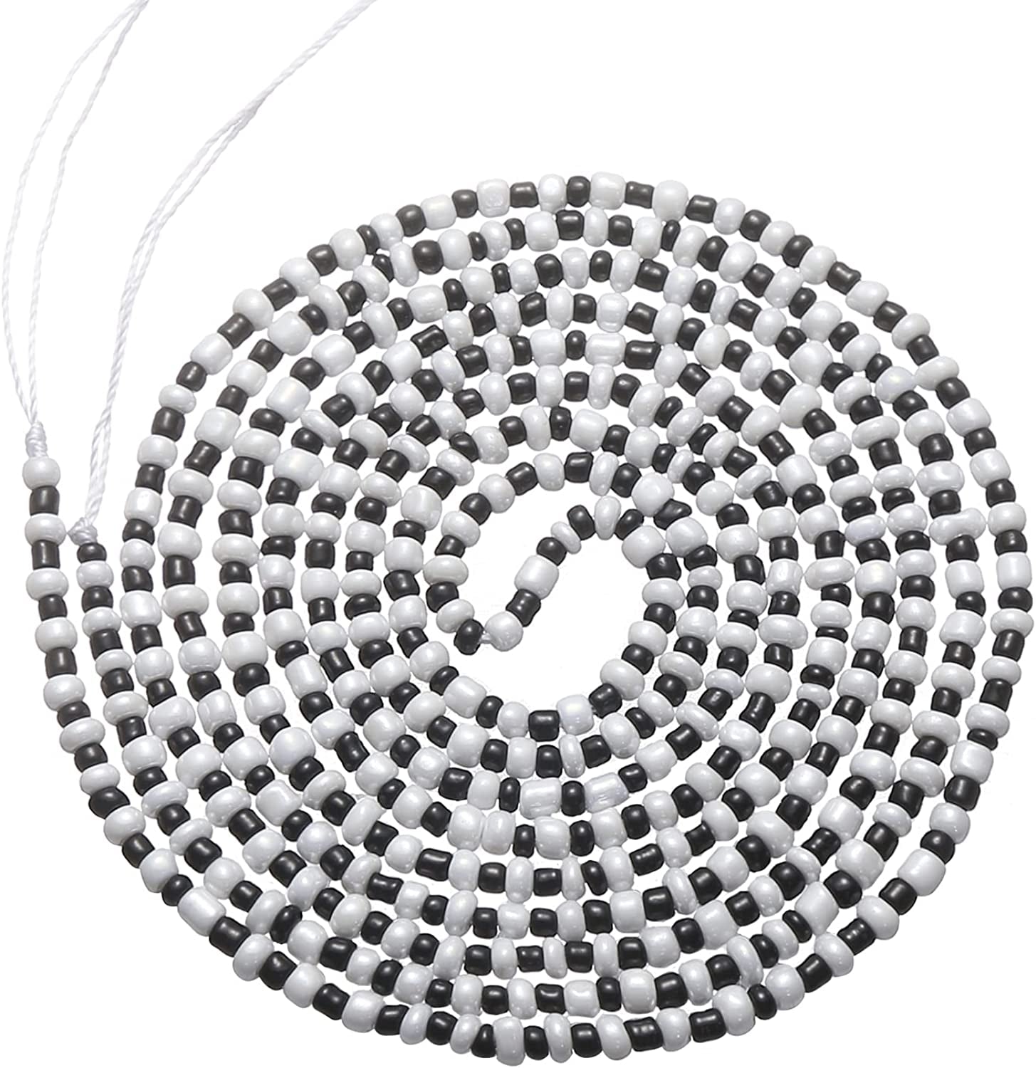 Taouzi Waist Beads for Women Colorful Beaded Body Chain Elastic String Waist Chain Beach Bikini Belly Chains Summer Jewelry for Women Girls Apparel & Accessories > Jewelry > Body Jewelry Taouzi White01