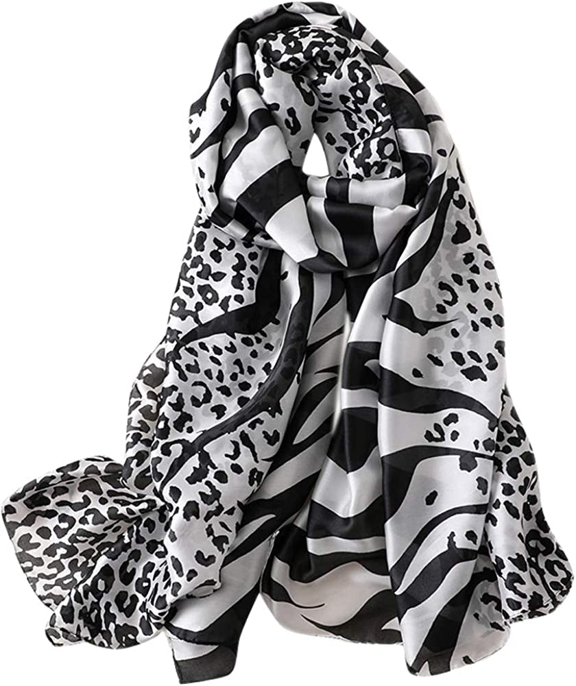 GERINLY Scarves - Animal Print Shawl Wraps Fashion Zebra Pattern Scarf for Women Apparel & Accessories > Clothing Accessories > Scarves & Shawls GERINLY Blackwhite