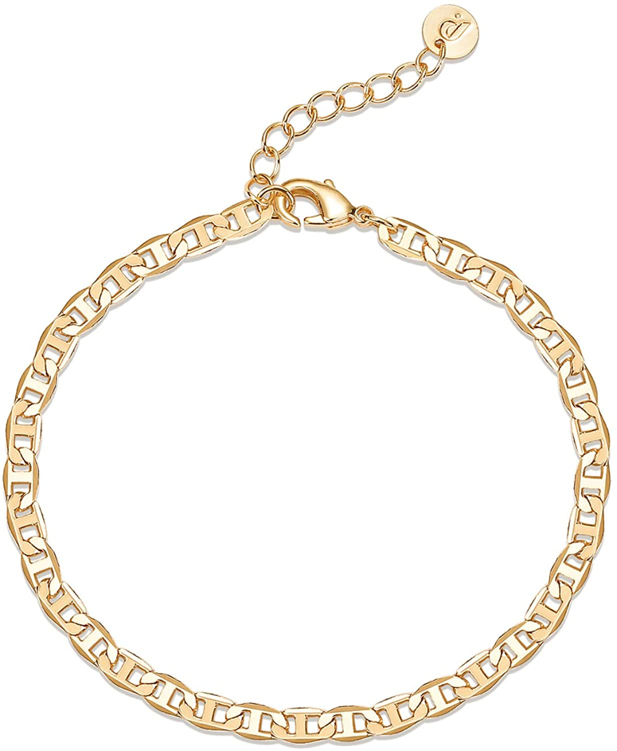 PAVOI 14K Gold Plated Paperclip/Curb/Figaro Chain Adjustable Bracelet for Women Apparel & Accessories > Jewelry > Bracelets PAVOI Cuban yellow gold plated