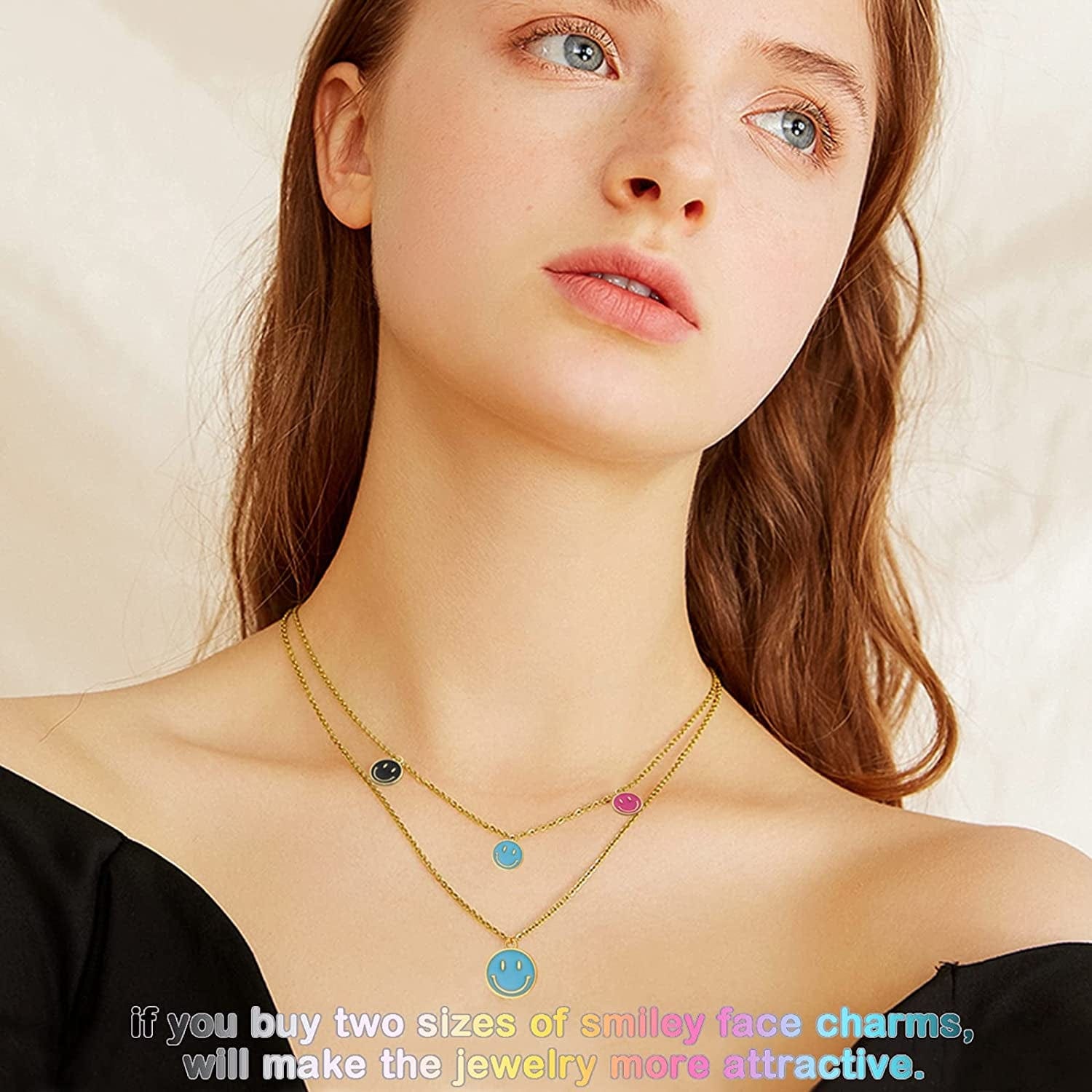 35Pcs Smiley Face Charms for Jewelry Making Colorful Happy Face Pendants Assorted Cute Ting Alloy Charms for DIY Necklace Bracelet Earring Keychain Making Supplies Craft for Women Girls (10Mm)