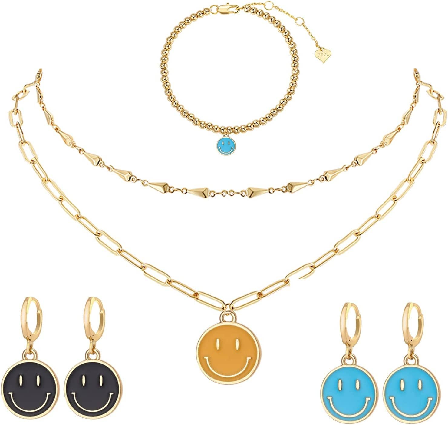 35Pcs Smiley Face Charms for Jewelry Making Colorful Happy Face Pendants Assorted Cute Ting Alloy Charms for DIY Necklace Bracelet Earring Keychain Making Supplies Craft for Women Girls (10Mm)