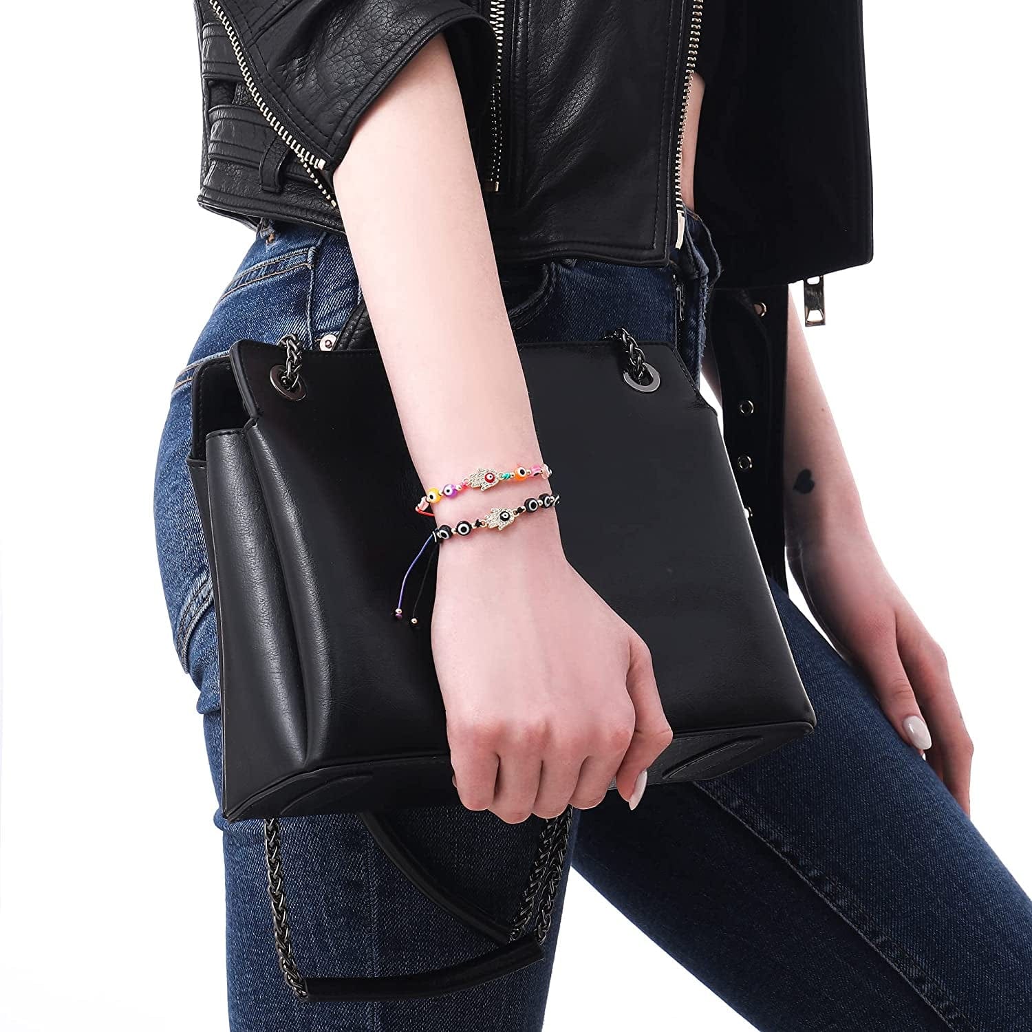 36/24 Pcs Evil Eye Bracelets Pack Mexican Braclets Set Ojo Bracelet Protection Amulet Anklets Jewelry Gift for Women Girls Boys Apparel & Accessories > Jewelry > Bracelets BONITTER