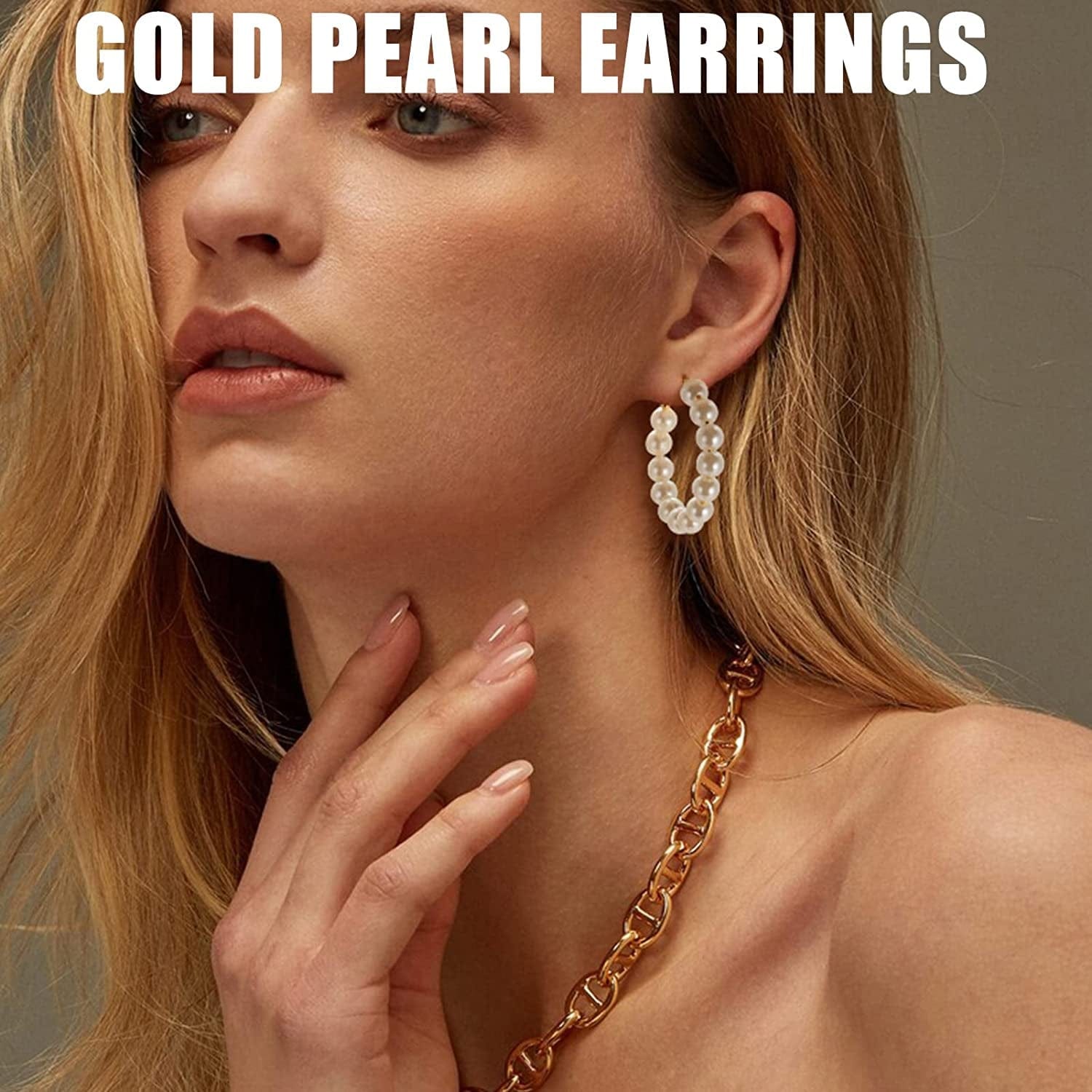 36 Pairs Gold Earrings Set for Women Girls, Fashion Pearl Chain Link Stud Drop Dangle Earrings Multipack Statement Earring Packs, Hypoallergenic Earrings for Birthday Party Christmas Jewelry Gift Apparel & Accessories > Jewelry > Earrings FAXHION