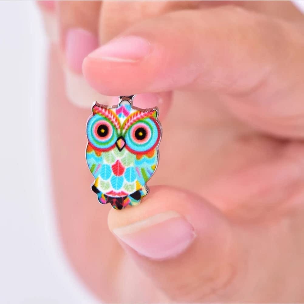 36 Pieces Owl Enamel Charms Halloween Charms Halloween Owl Enamel Charms for Jewelry Making Colorful Owl Charms Pendants for Earrings Necklaces Bracelets Owl Charms DIY Craft Findings