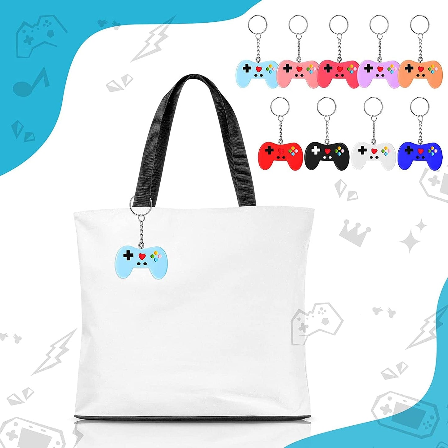 36 Pieces Video Game Controller Charms Colorful Game Controller Key Ring Pendant Charms Video Game Resin Charm for DIY Jewelry Making Necklace Bracelet, 9 Colors