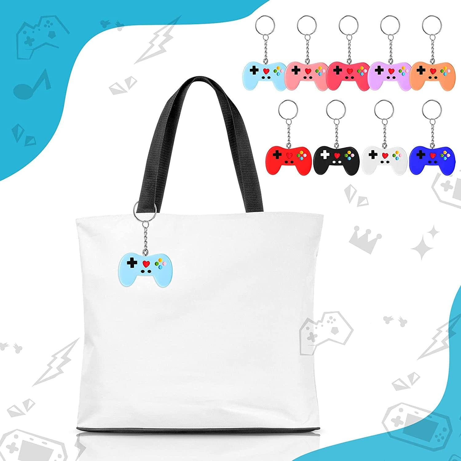 36 Pieces Video Game Controller Charms Colorful Game Controller Key Ring Pendant Charms Video Game Resin Charm for DIY Jewelry Making Necklace Bracelet, 9 Colors