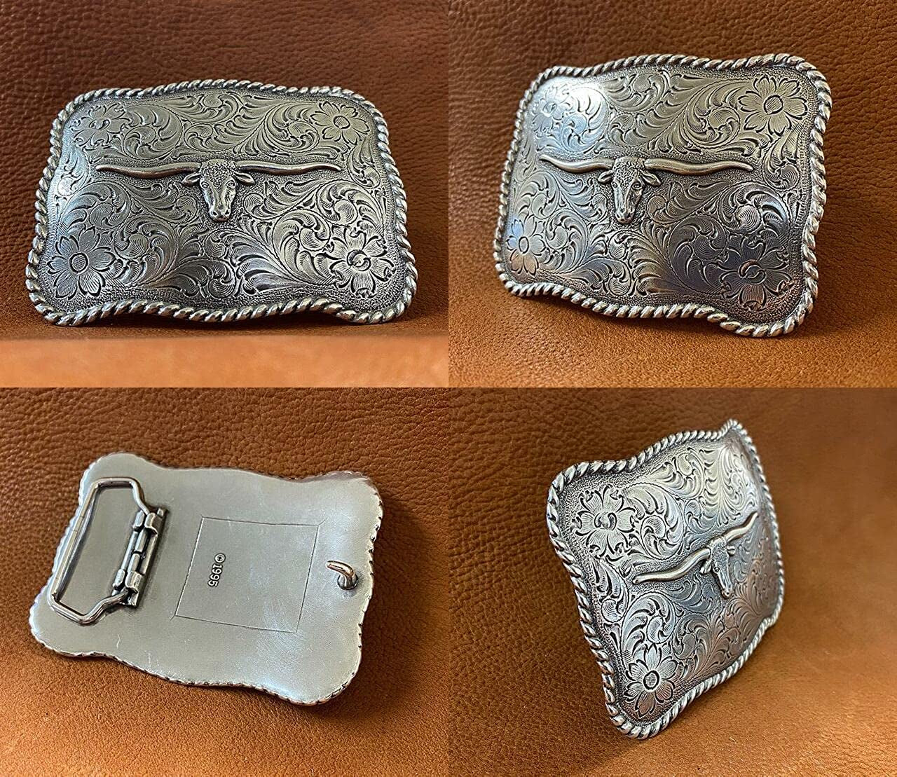 Western Lady Bull Texas Longhorn Steer Head Belt Buckle Fits 1-1/2"(38Mm) Multi-Style Options Apparel & Accessories > Clothing Accessories > Belt Buckles Belts.com